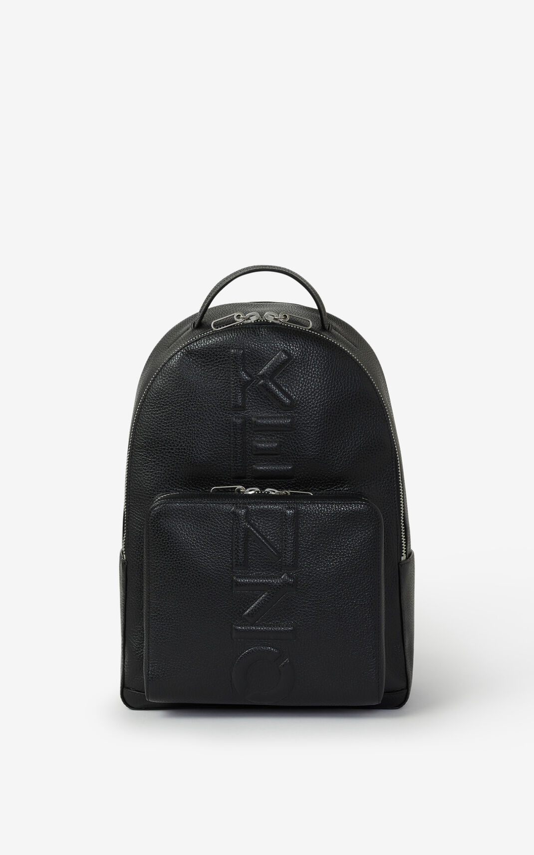 Sac À Dos Kenzo Grained Cuir Homme Noir | AJFY-78951